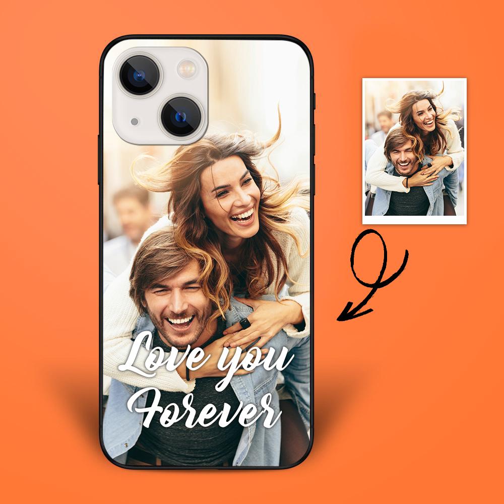 Custom Photo iPhone 13/12 Case With Name Engraved Photo And Text Phone Case With Soft Shell