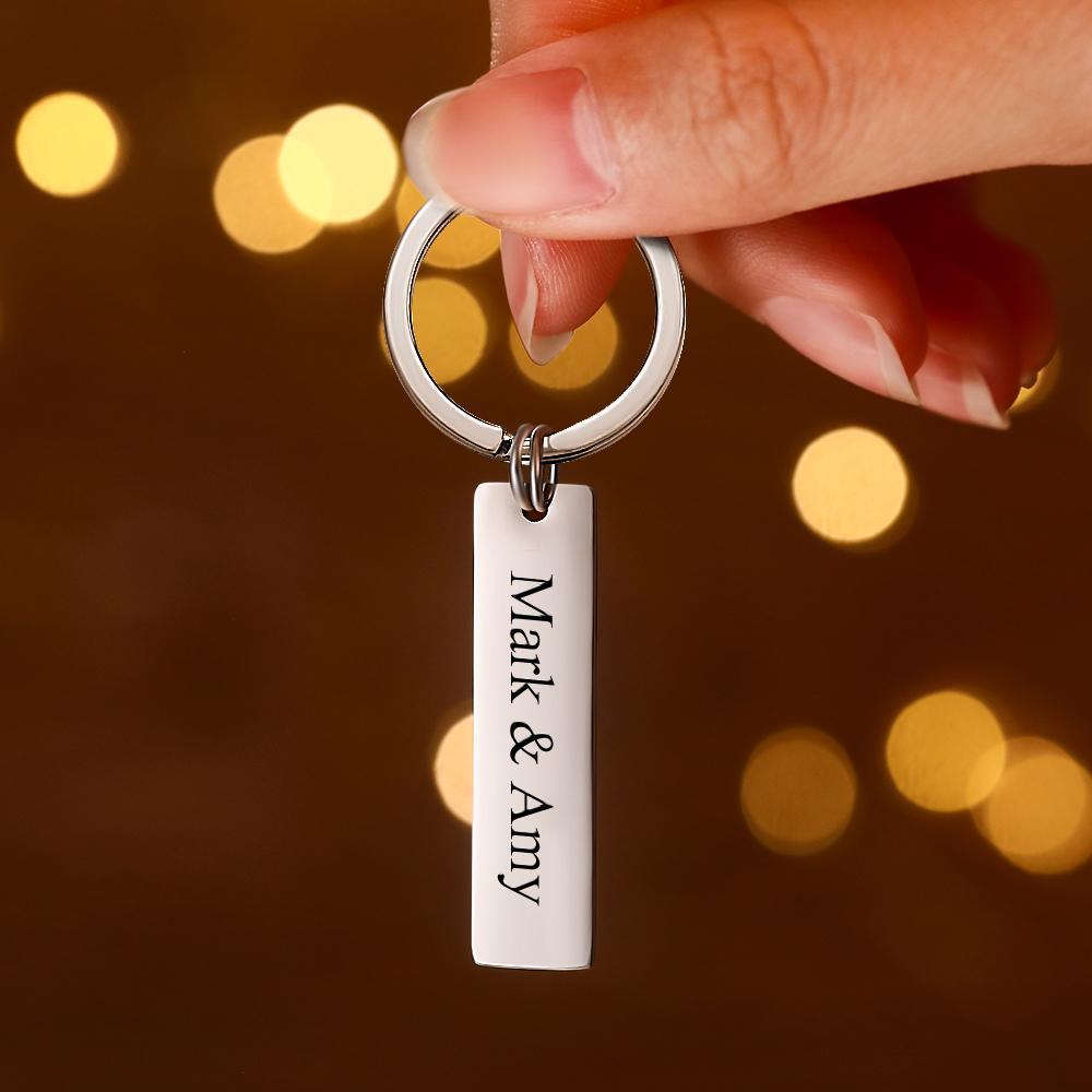 Custom Engraved Keychain QR Code Keychain With Name Audio Gifts