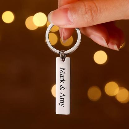 Custom Engraved Keychain QR Code Keychain With Name Audio Gifts