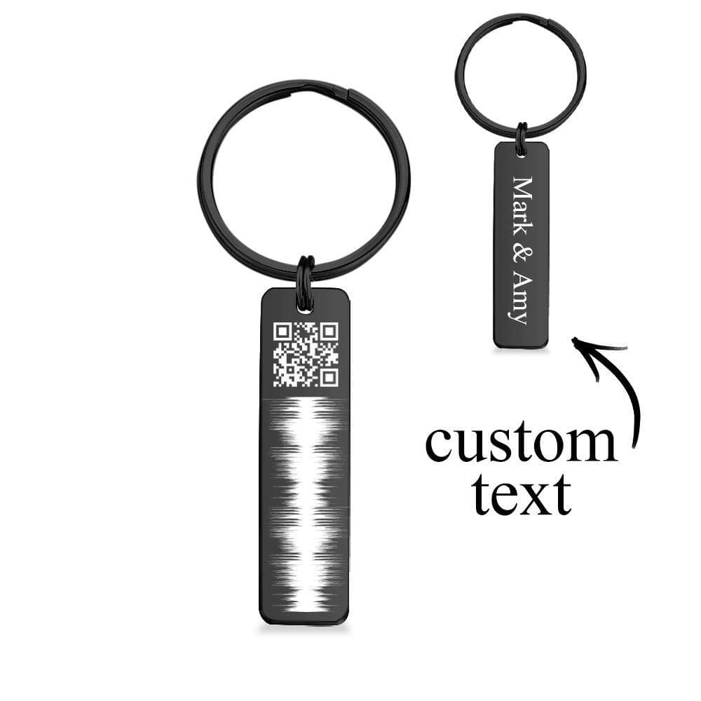 Custom Engraved Keychain QR Code Keychain With Name Audio Gifts