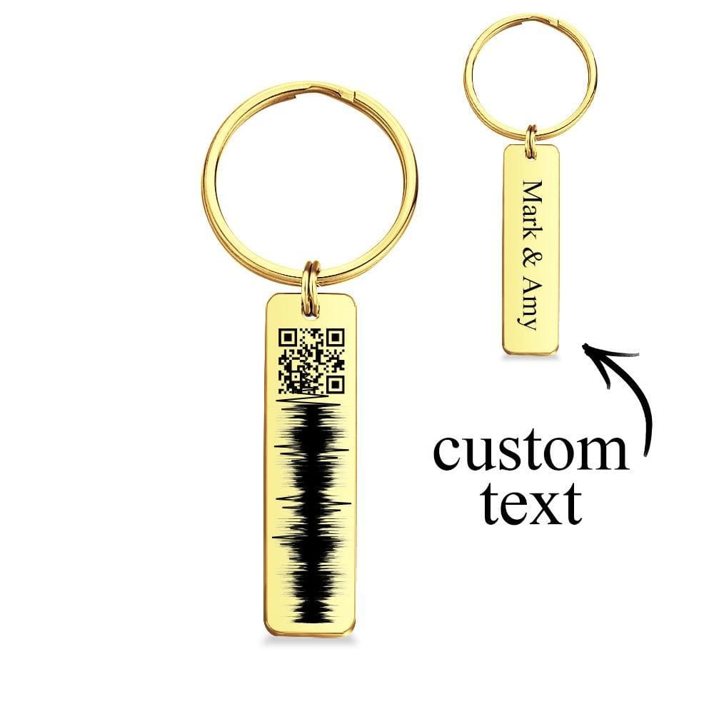 Custom Engraved Keychain QR Code Keychain With Name Audio Gifts