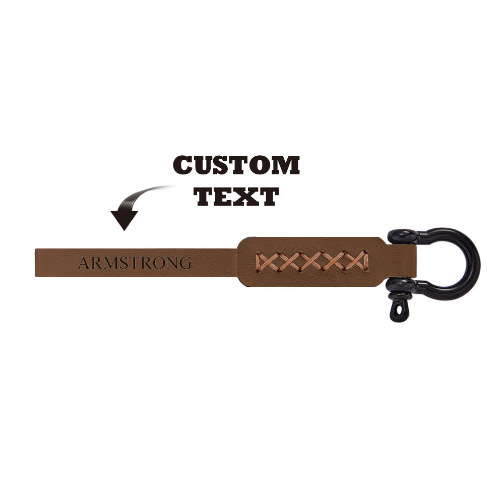 Custom Engraved Keychain Leather Car Keychain Men's Gifts