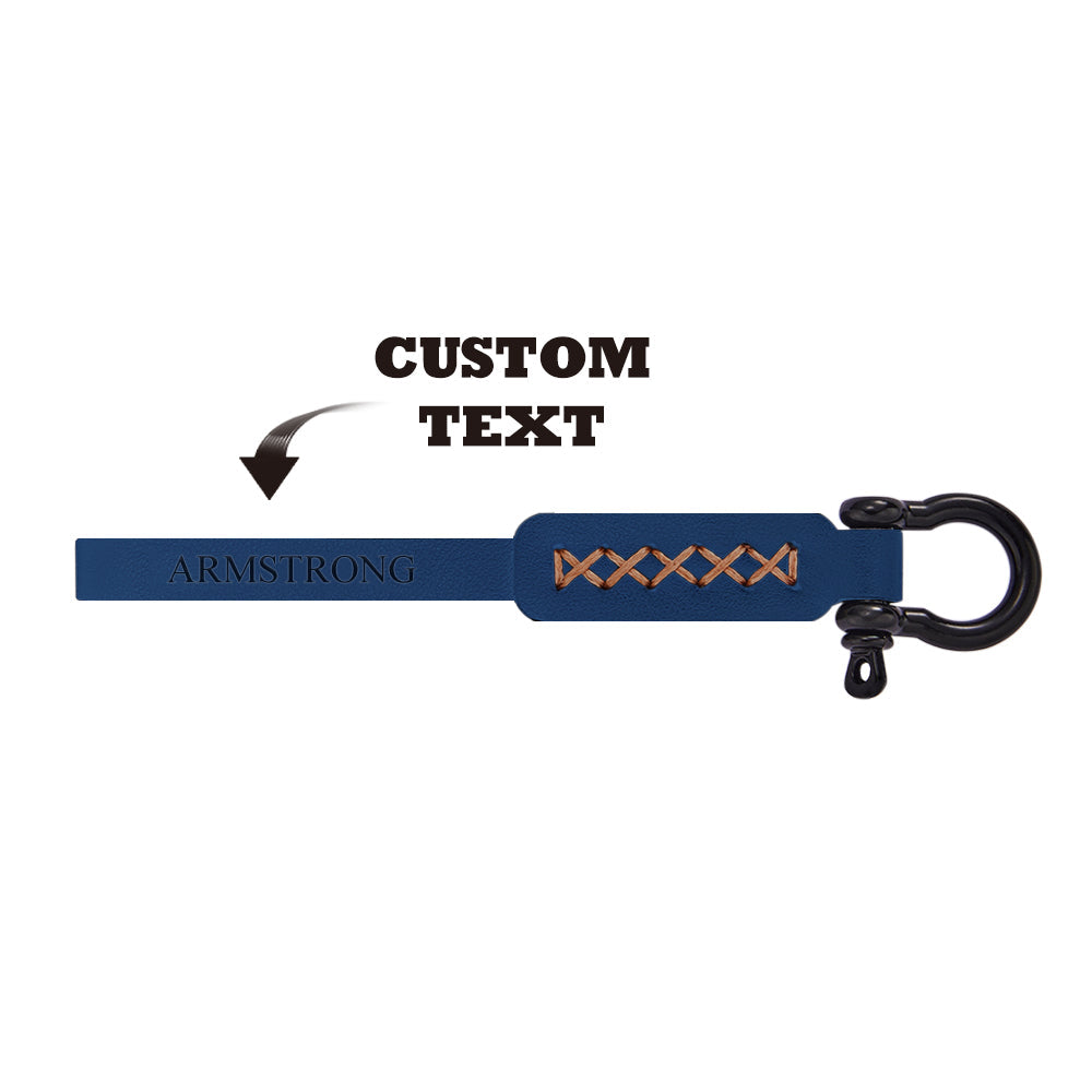 Custom Engraved Keychain Leather Car Keychain Men's Gifts