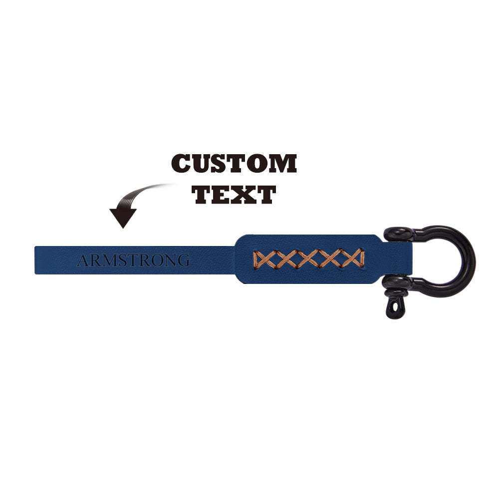 Custom Engraved Keychain Leather Car Keychain Men's Gifts