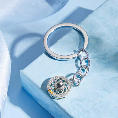 Custom Photo Projection Keychain Sun and Moon Couple Commemorative Gifts