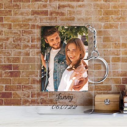 Personalised Photo Keychain Gifts Birthday Farewell Anniversary Valentine Best Friend Sibling Boyfriend