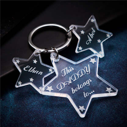 Custom Engraved Keychain Unique Star Acrylic Gifts