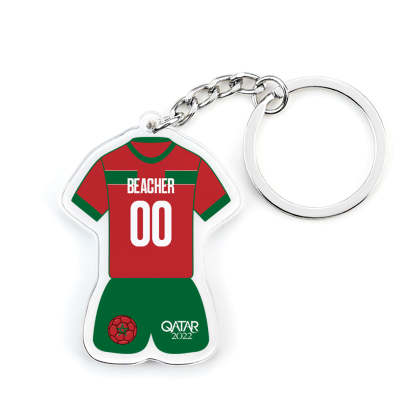 Personalized Name Keychain Morocco Football Team Jersey Keychain 2022 Soccer World Cup Team Keychain