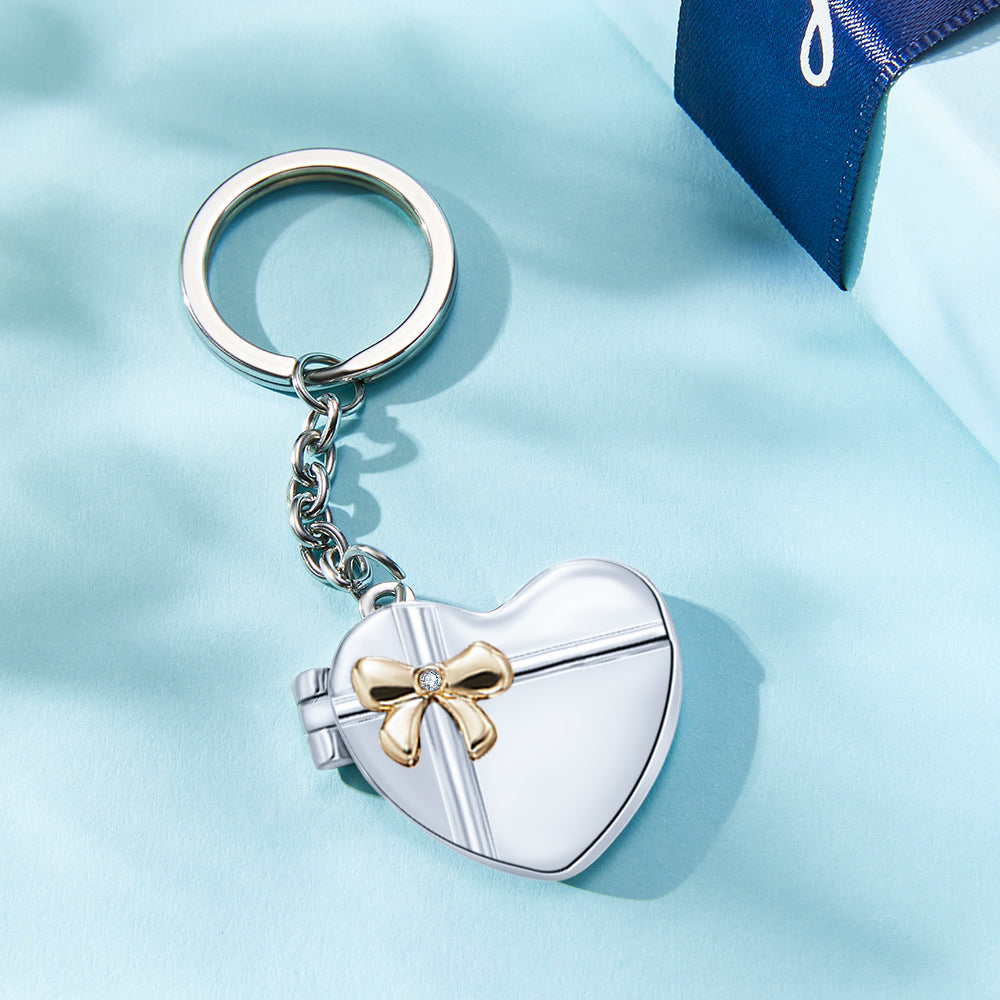 Custom Photo Keychain Double Photo Frame Heart-shaped Keychain Commemorative Gift
