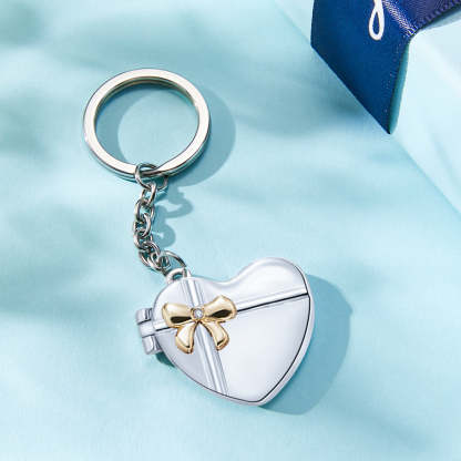 Custom Photo Keychain Double Photo Frame Heart-shaped Keychain Commemorative Gift