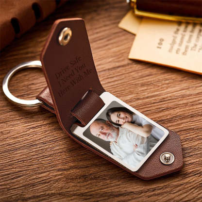 Father's Day Keychain Personalized Date Keychain with Photo Calendar Gifts for Dad