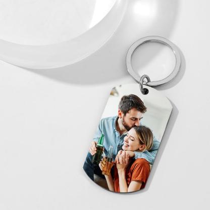 Custom Photo Key Chain Engraved Tag Keychain With Engraving Gifts