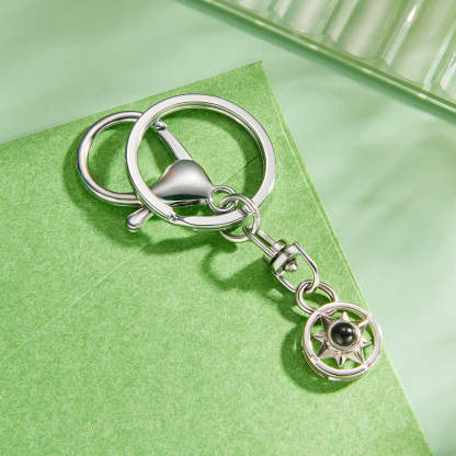 Custom Photo Projection Keychain Personalized Compass Projection Keychain Commemorative Gift
