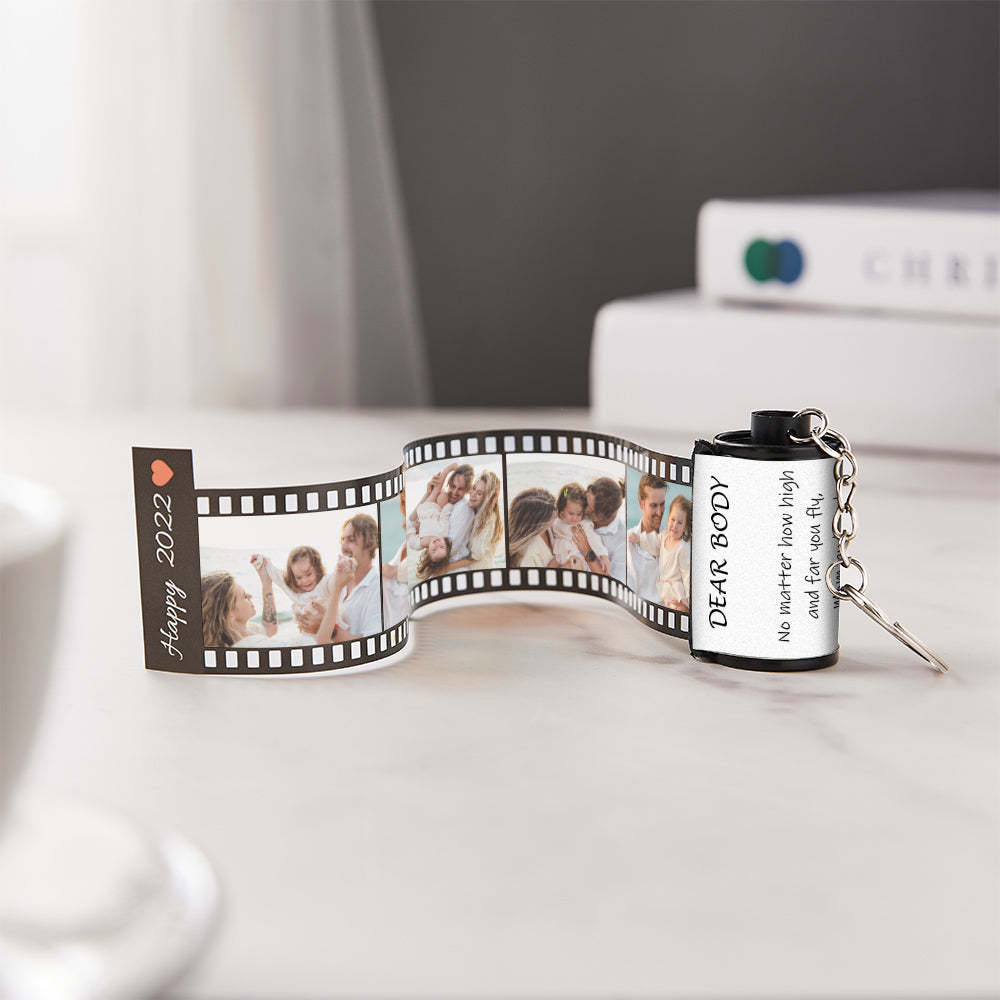 Custom Text Colorful Roll Film Keychain Meaningful Gifts For Family