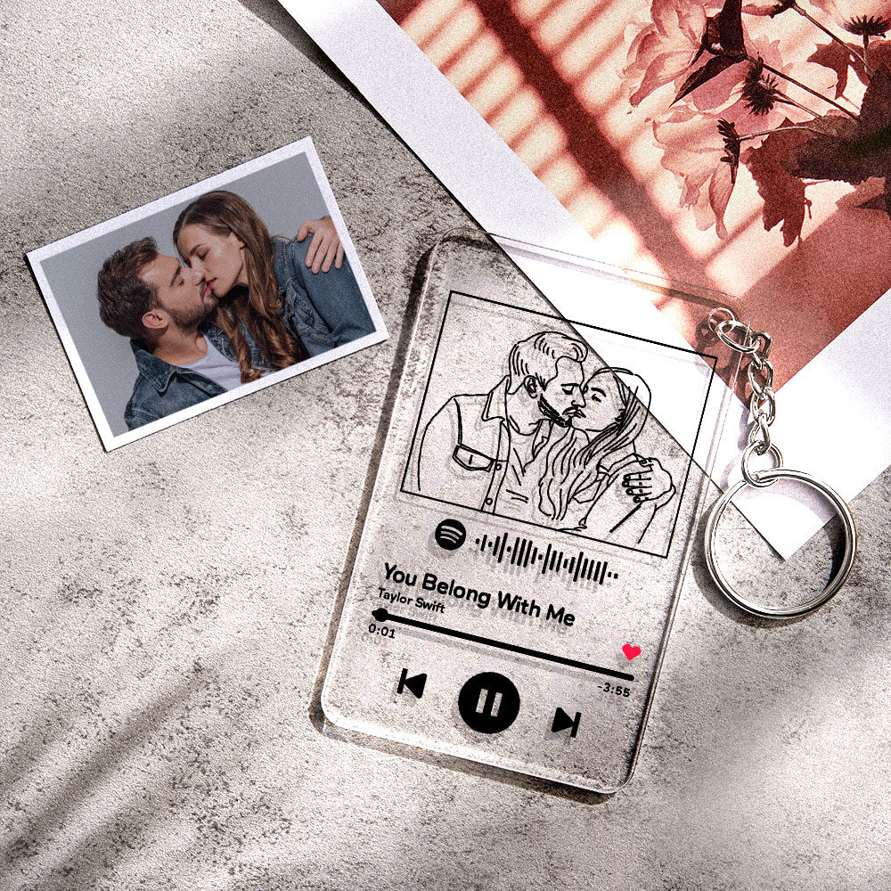 Gifts for Her Custom 3D Photo Keychain Photo Plaque Personalized Frame with Engraved