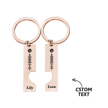 Scannable Custom Music Code Keychain 2pcs a Set