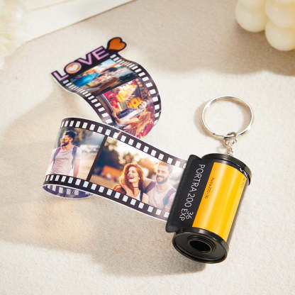 Custom Photo Film Roll Keychain Personalized Love Camera Roll Keychain Anniversary Gifts