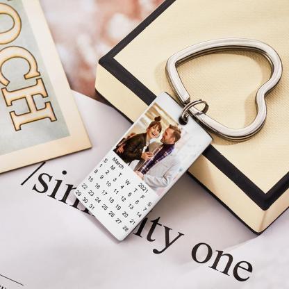 Calendar Keychain Personalized Calendar Keychain With Picture Custom Calendar Photo Keychain