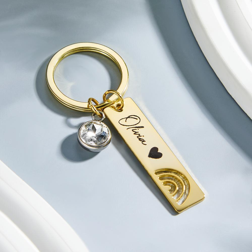 Custom Engraved Keychain Creative Rainbow Unique Gifts