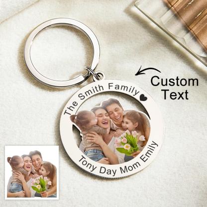 Custom Photo Keychain Creative Family Theme Gifts