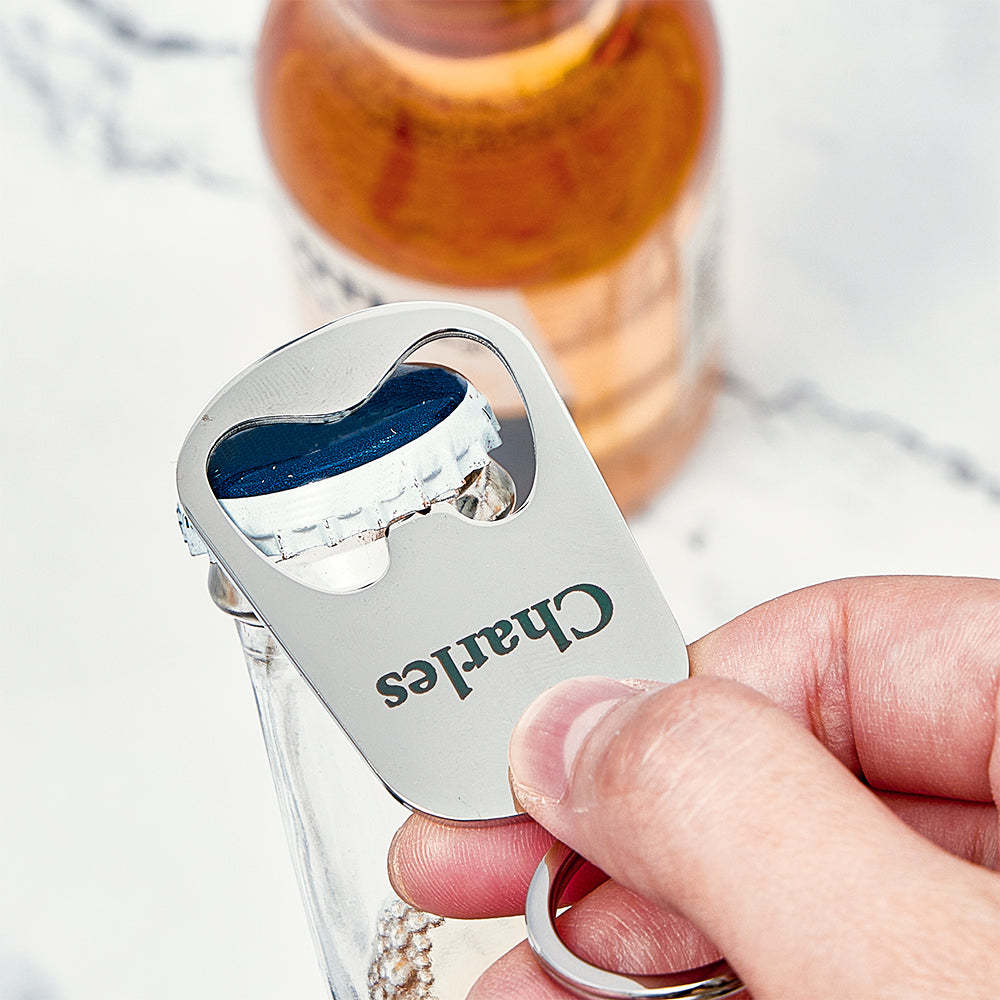 Custom Engraved Calendar Keychain Bottle Opener Key Ring Save the Date Keychain Creative Gift For Him