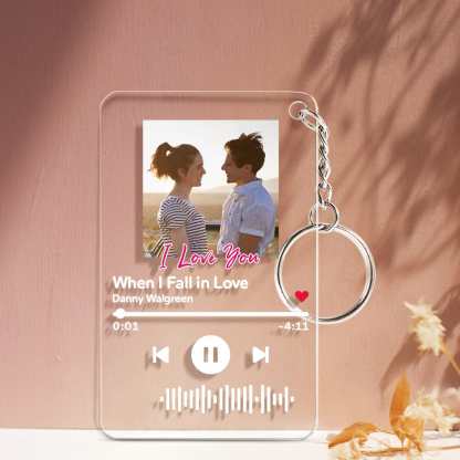 Custom Scannble Keychain/Plaque/Night Light Gifts For Lover Decorated Letter - I Love You