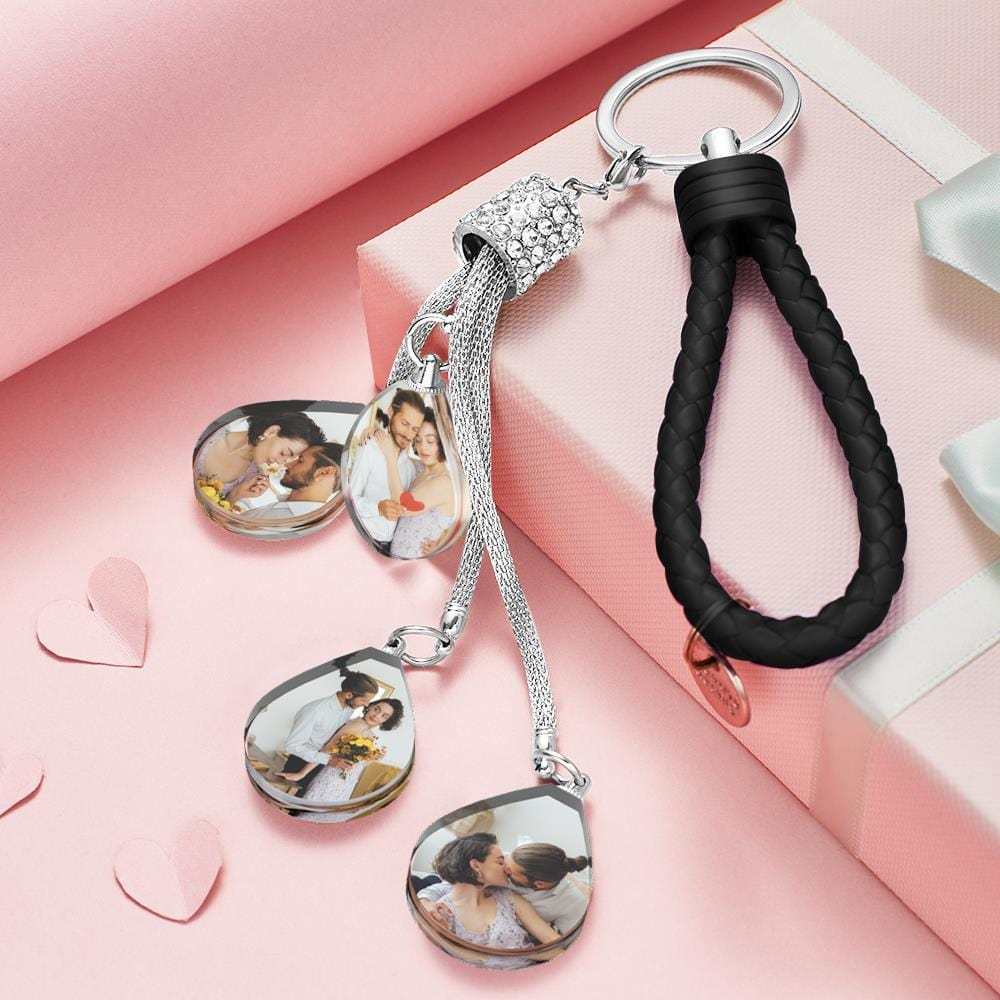 Custom Photo Keychain Diamond Inlaid Crystal Keychain Unique Gifts