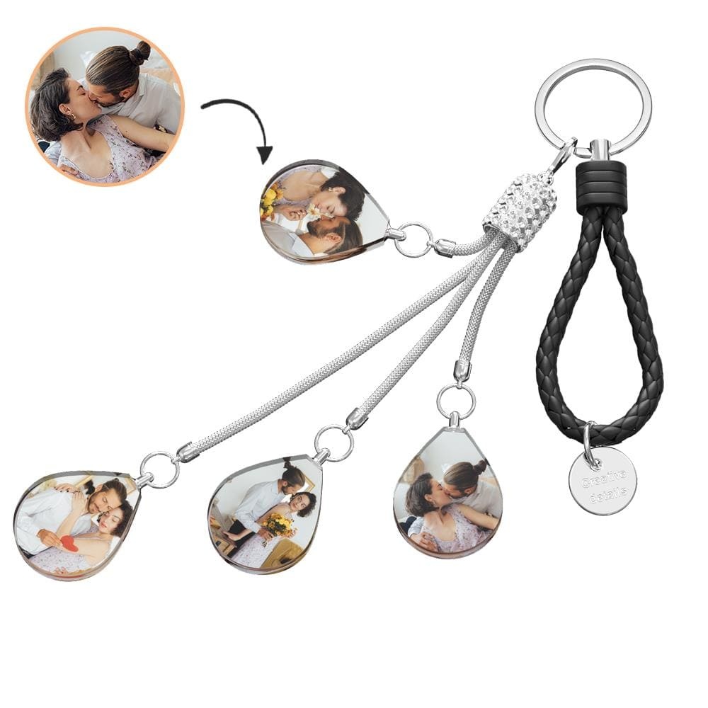 Custom Photo Keychain Diamond Inlaid Crystal Keychain Unique Gifts