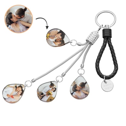 Custom Photo Keychain Diamond Inlaid Crystal Keychain Unique Gifts
