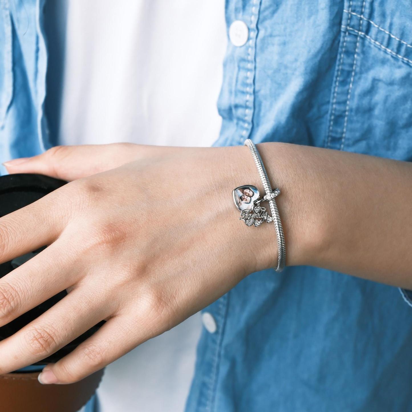 Custom Photo Charm Delicate Heart Creative Gifts for Family