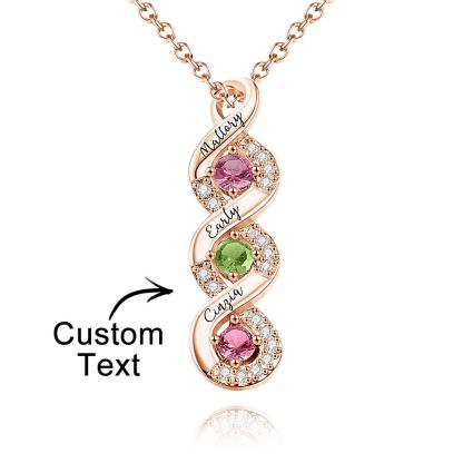 Custom Engraved Birthstone Necklace Infinity Creative Gifts