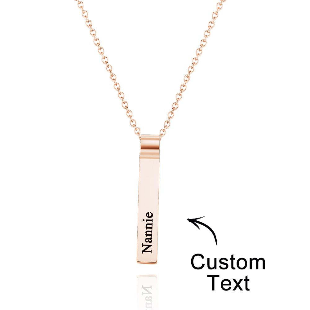 Custom Engraved Vertical 1-5 Names Necklace Stylish Personalized Pendant for Her