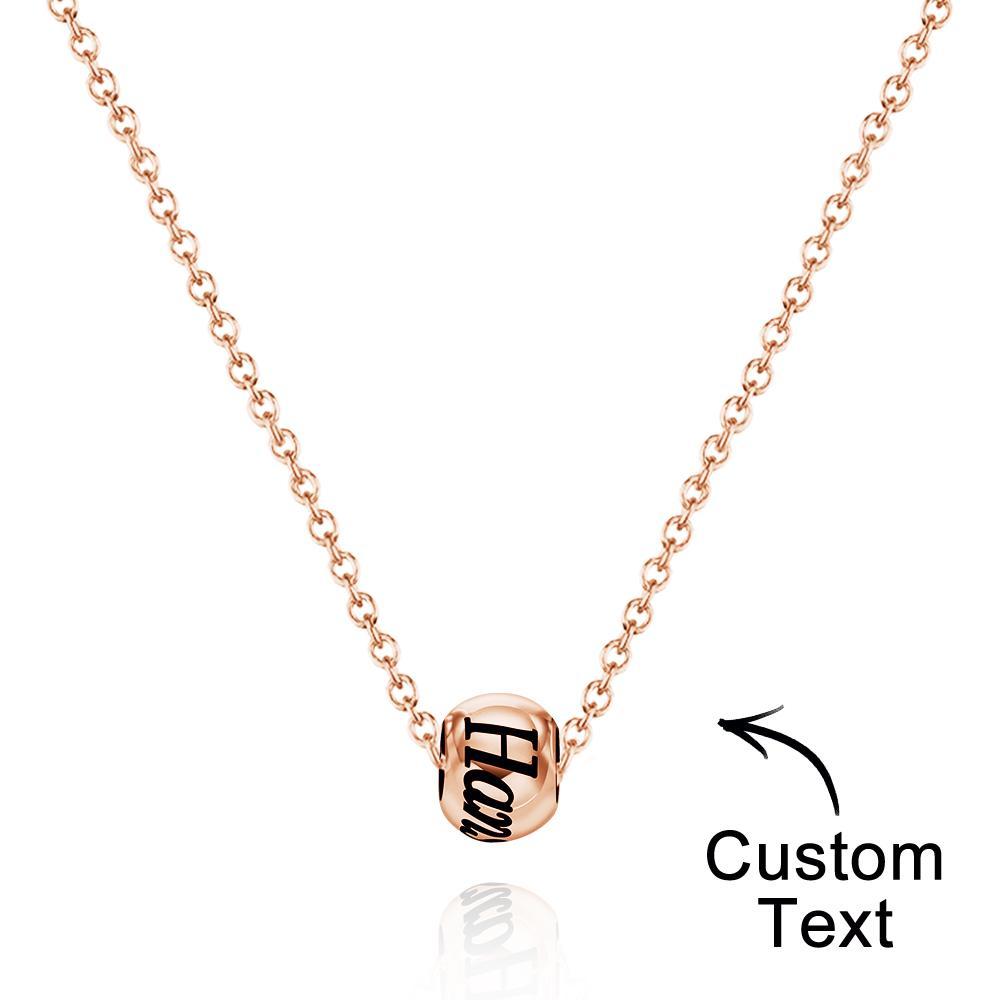 Custom Engraved Necklace Optional Bead Necklace Unique Gift