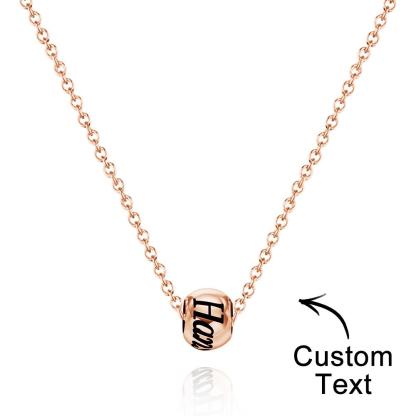 Custom Engraved Necklace Optional Bead Necklace Unique Gift