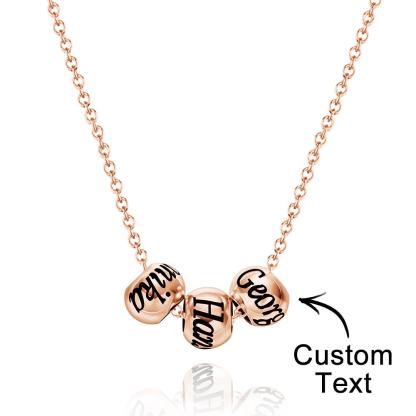 Custom Engraved Necklace Optional Bead Necklace Unique Gift