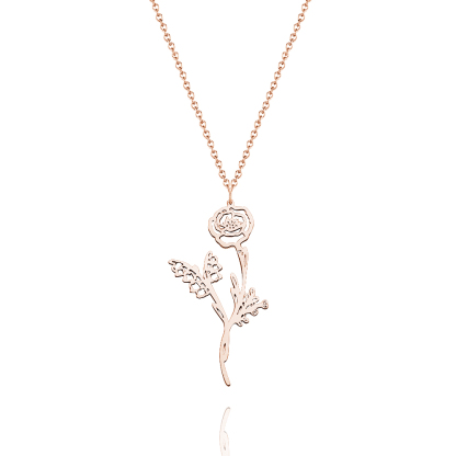 Personalized Combined Birth Flower Bouquet Necklace Bridesmaids' Gifts