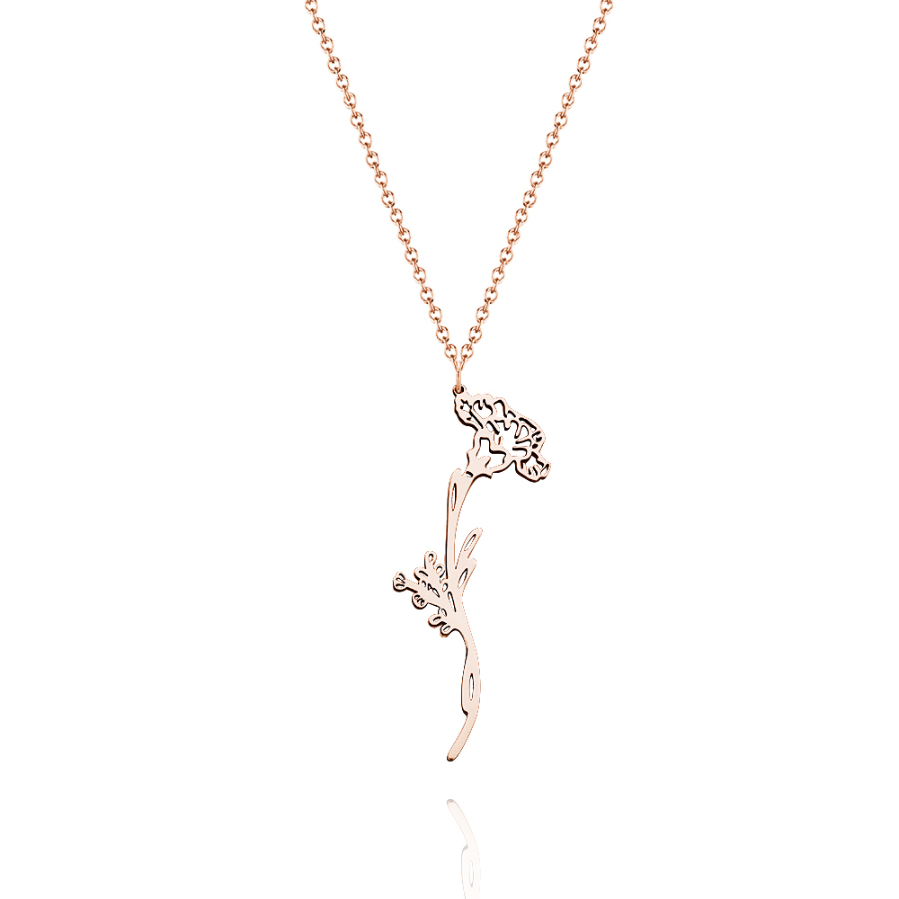 Personalized Combined Birth Flower Bouquet Necklace Bridesmaids' Gifts