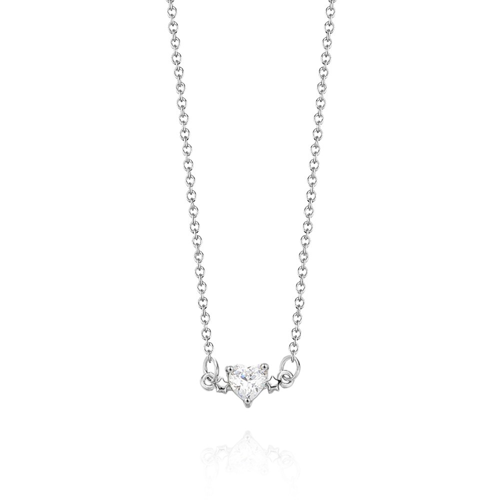 Personalized Heart-Shaped Birthstone Necklace Anniversary Birthday Gift for Her