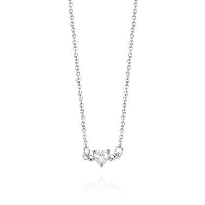 Personalized Heart-Shaped Birthstone Necklace Anniversary Birthday Gift for Her