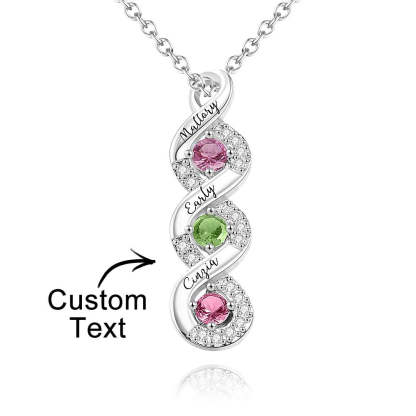 Custom Engraved Birthstone Necklace Infinity Creative Gifts