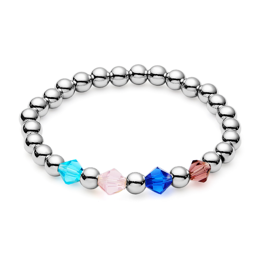 Personalized Birthstones Bracelet 1-12 Family Birthstones Elastic Beaded Bracelet Gift for Woman