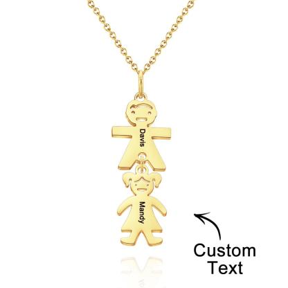 Custom Name Engraved Necklace Child Creative Gifts