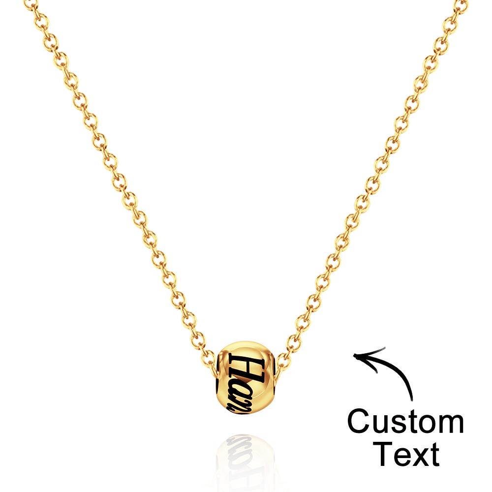 Custom Engraved Necklace Optional Bead Necklace Unique Gift