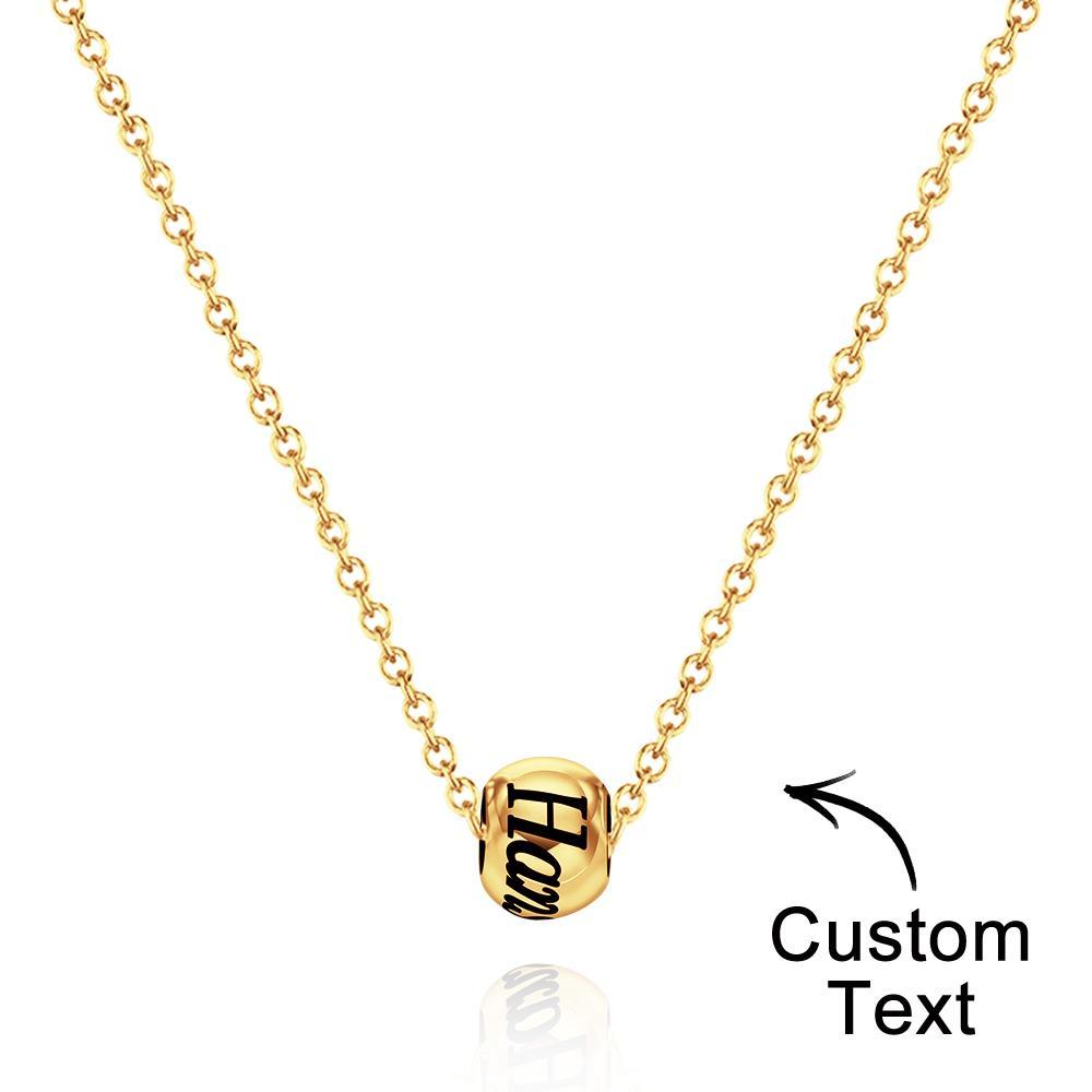 Custom Engraved Necklace Optional Bead Necklace Unique Gift