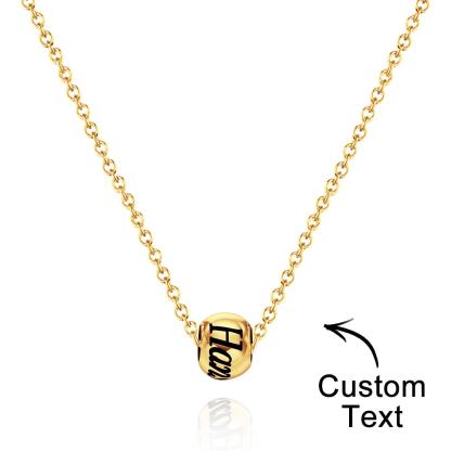 Custom Engraved Necklace Optional Bead Necklace Unique Gift