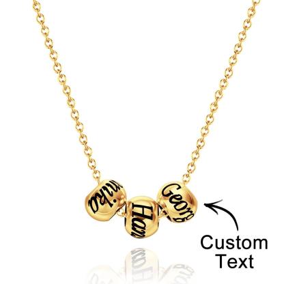 Custom Engraved Necklace Optional Bead Necklace Unique Gift