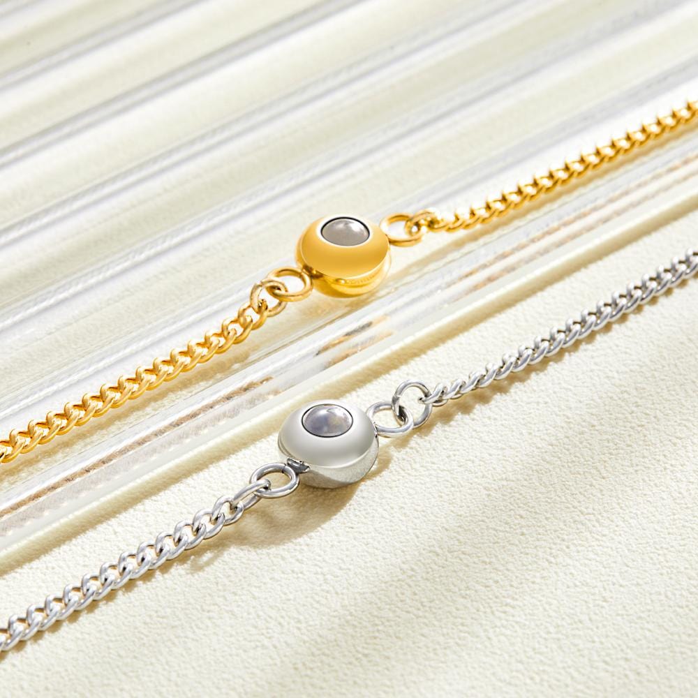 Custom Projection Bracelet Anniversary Fashion Titanium Steel Gifts for Man