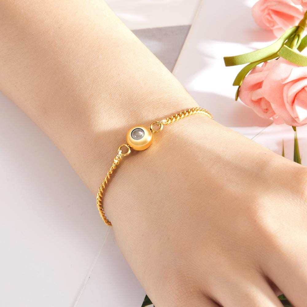 Custom Projection Bracelet Anniversary Fashion Titanium Steel Gifts for Man