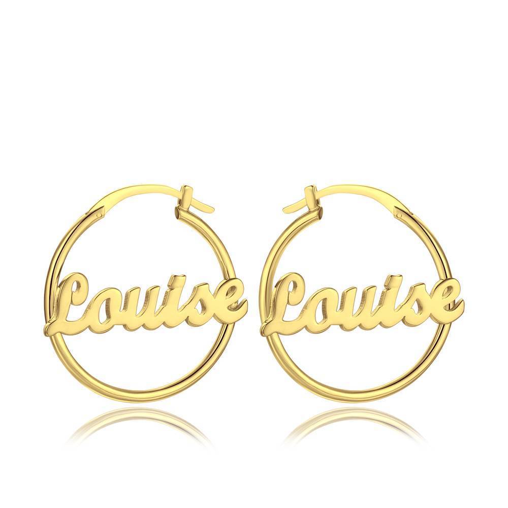 Custom Name Hoop Earrings