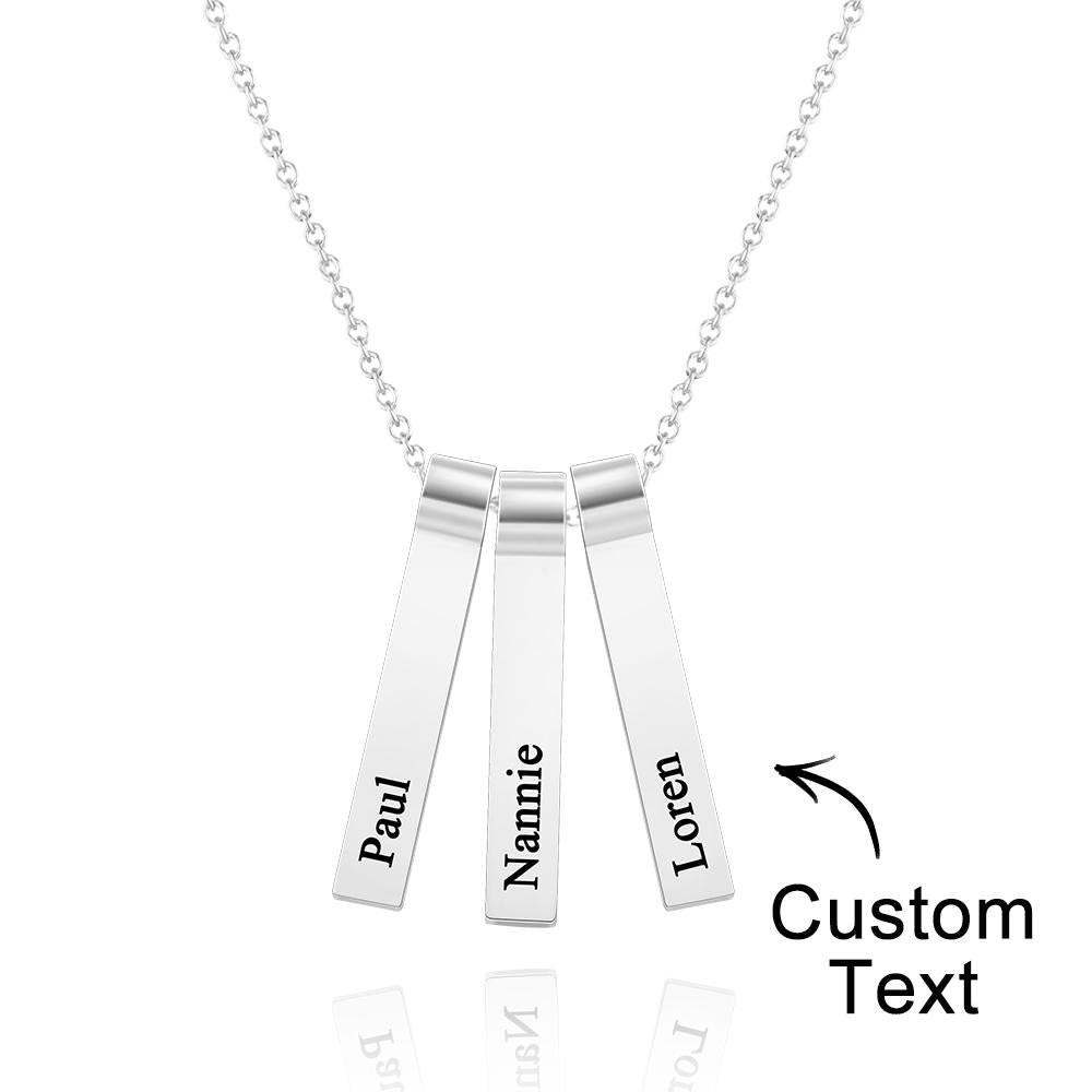 Custom Engraved Vertical 1-5 Names Necklace Stylish Personalized Pendant for Her